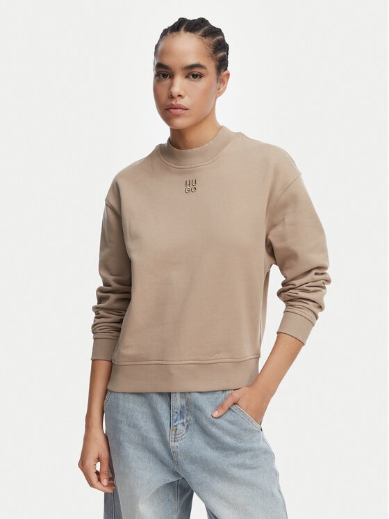 HUGO HUGO Суитшърт Daxandria 50527463 Светлокафяв Regular Fit