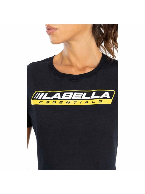 LaBellaMafia LaBellaMafia Top LABELLAMAFIA CROPPED ESSENTIALS BLACK Czarny Regular Fit
