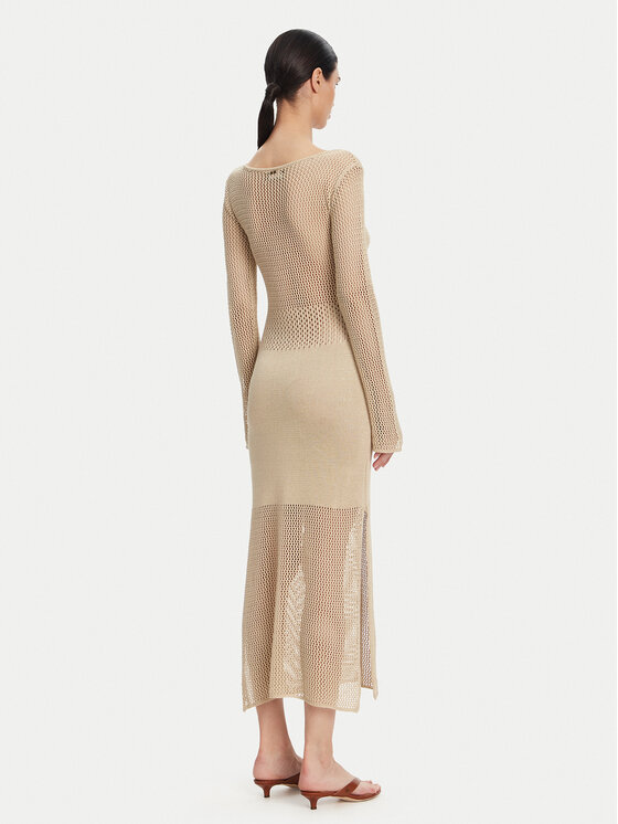 Fracomina Fracomina Sukienka dzianinowa FS25SD5004K514O7 Beżowy Slim Fit