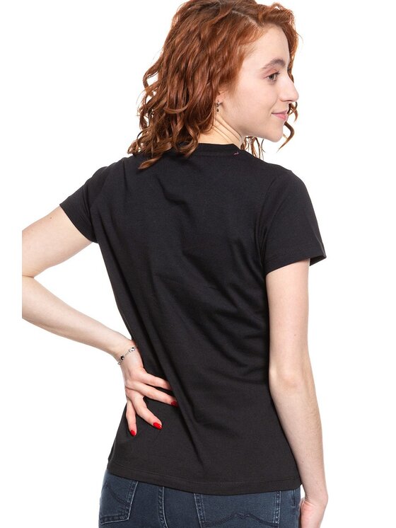 Lee Lee T-Shirt SEASONAL LOGO TEE Czarny Slim Fit