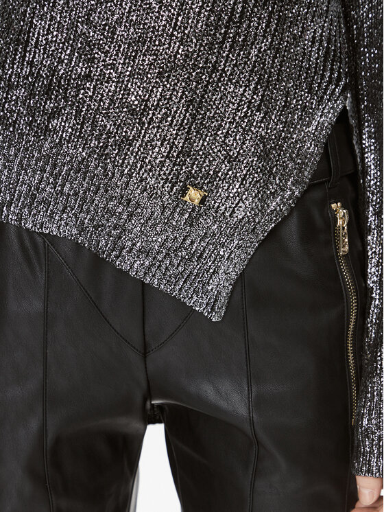 PINKO Pinko Svetr Piranha 102232 A1A3 Stříbrná Regular Fit