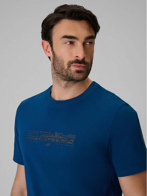 4F 4F T-Shirt TREKKING Turkusowy Regular Fit