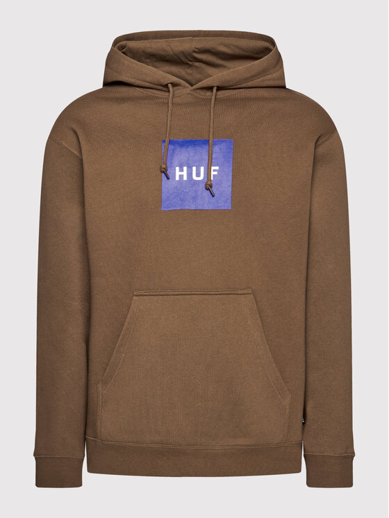HUF HUF Džemperis ar kapuci Essentials Box Logo PF00465 Brūns Regular Fit