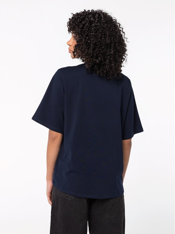 BASICLO BASICLO T-Shirt BSL-032-2005 Granatowy Oversize
