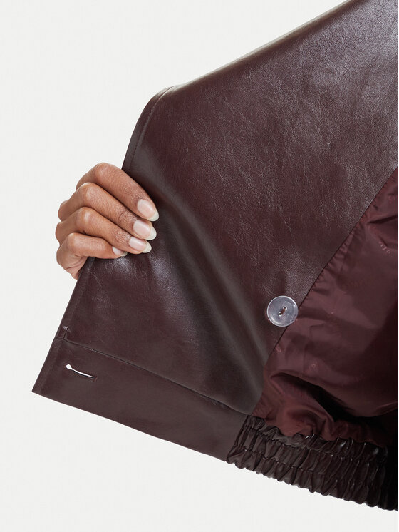 Simple Simple Jakna iz umetnega usnja 62KUDPU100 Bordo rdeča Regular Fit