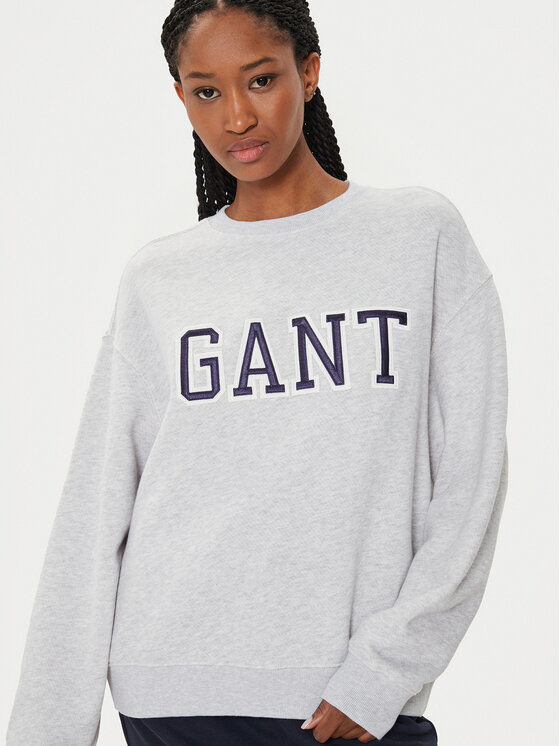 Gant Gant Суитшърт Logo 4200840 Сив Relaxed Fit