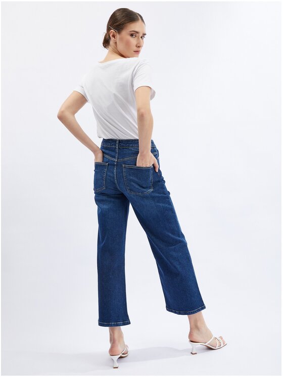 Orsay Orsay Jeansy 313082548000__34 Granatowy Loose Leg