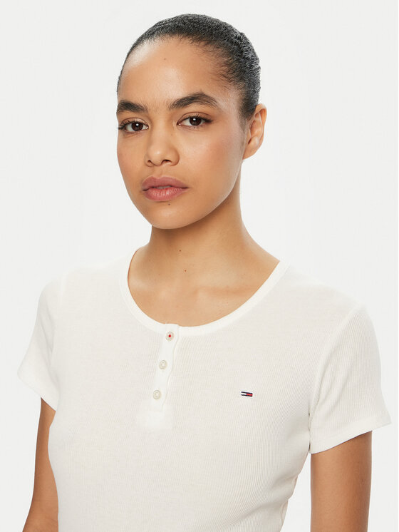 Tommy Jeans Tommy Jeans Tričko DW0DW19502 Biela Slim Fit