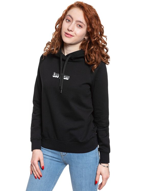 Lee Lee Bluza HOODIE Czarny Regular Fit