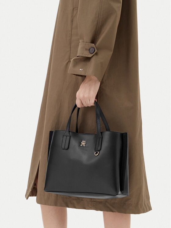 Tommy Hilfiger Tommy Hilfiger Kabelka Th Distinct Mini Tote AW0AW17192 Čierna