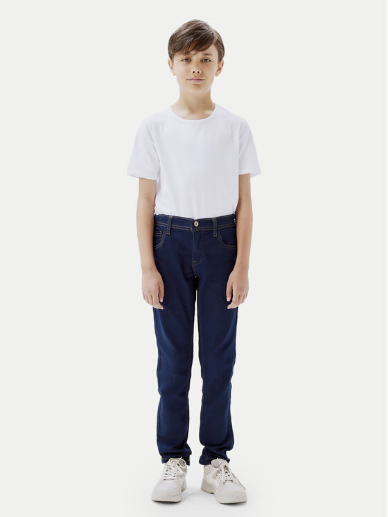 NAME IT Blugi 13209696 Bleumarin Slim Fit