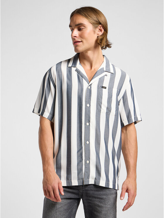 Lee Lee Koszula RESORT SHIRT RIVET Szary Regular Fit