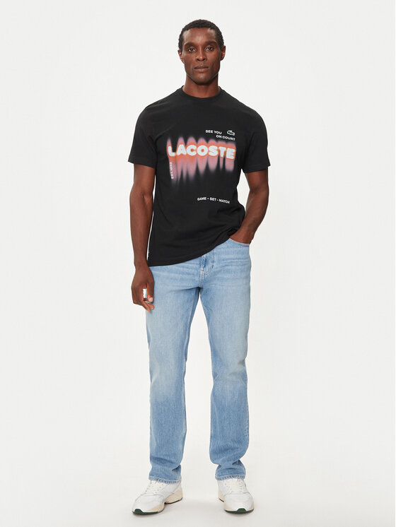Lacoste Lacoste Marškinėliai TH2617 Juoda Regular Fit
