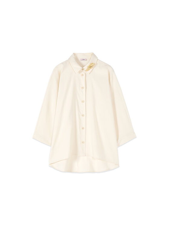 Oltre Oltre Koszula 5000J000817N021 Biały Regular Fit