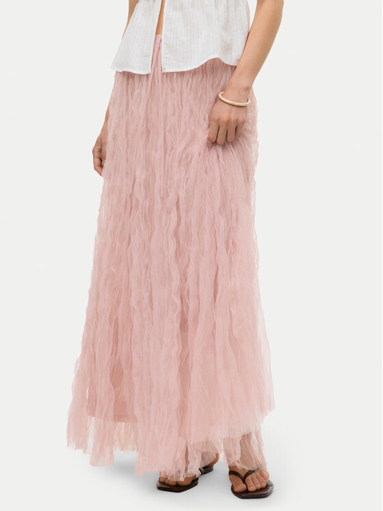 Vero Moda Vero Moda tylová sukně Caralia 10341582 Růžová Regular Fit