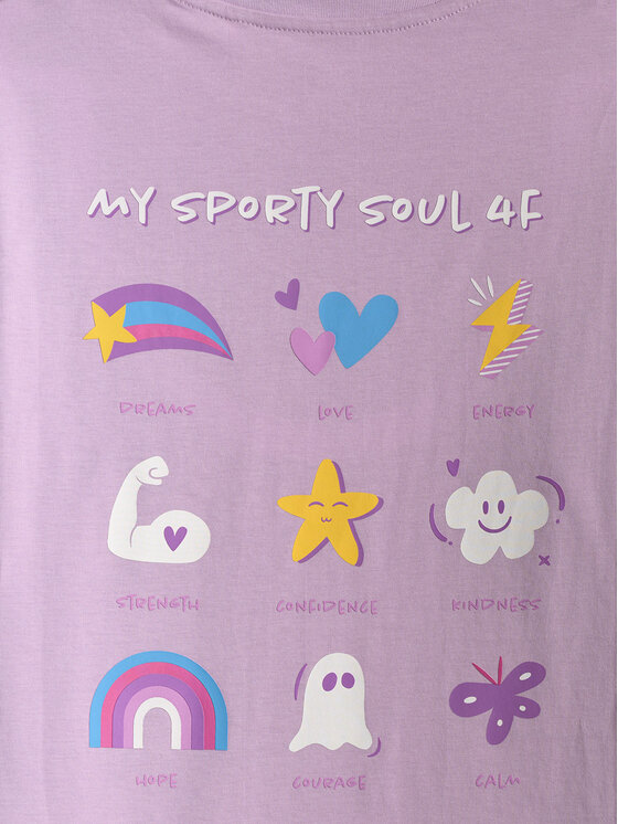 4F 4F T-Shirt ESSENTIAL 3 Fioletowy jasny Loose Fit