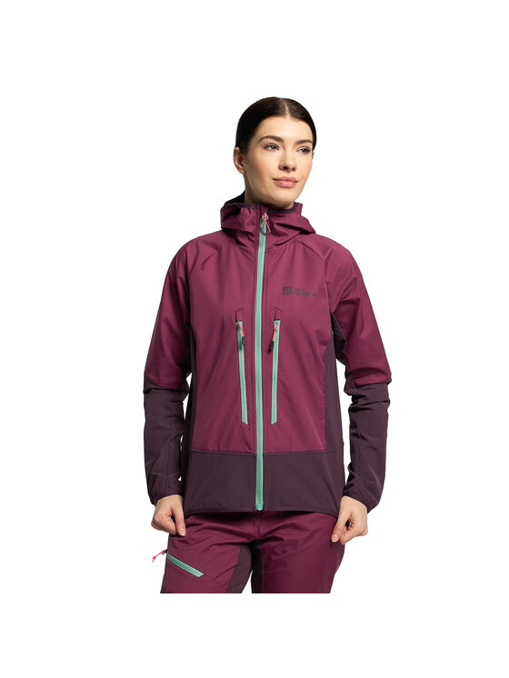 Jack Wolfskin Jack Wolfskin Kurtka przejściowa Jack Wolfskin Alpspitze Hoody Jkt W Fioletowy Regular Fit