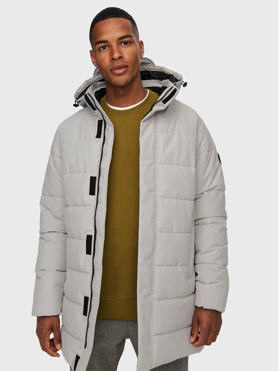 Only & Sons Only & Sons Зимно яке Carl Long 22020156 Сив Regular Fit