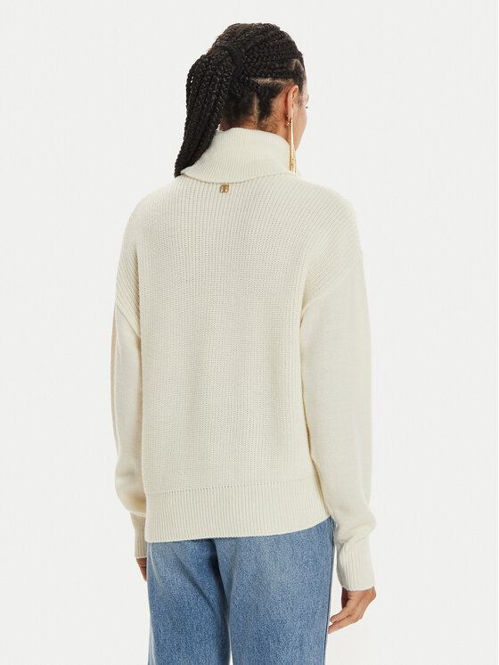 Fracomina Fracomina Rollkragenpullover FR24WT7030K527R9 Écru Regular Fit