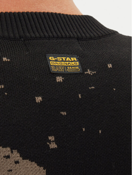G-Star Raw G-Star Raw Sweter Sprayed 89 D27772-D488 Czarny Relaxed Fit