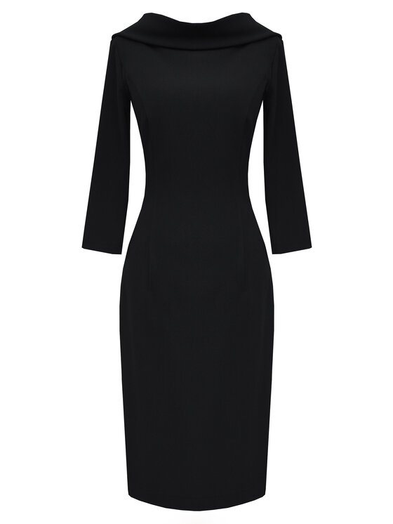 Kasia Zapała Kasia Zapała Sukienka koktajlowa Valeria Czarny Slim Fit