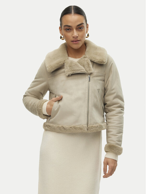 Vero Moda Vero Moda Báránybőr kabát Peggy 10290150 Szürke Regular Fit
