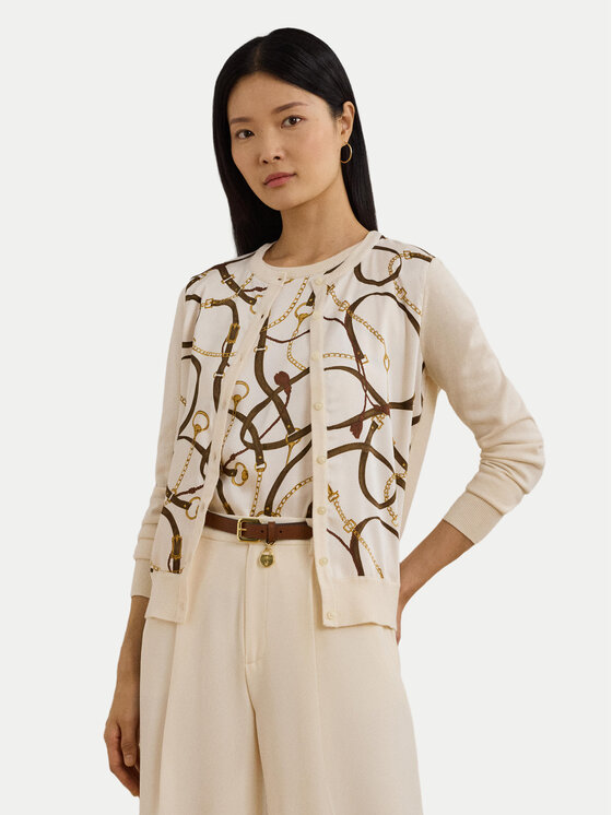 LAUREN RALPH LAUREN Cardigan 200963632001 Beige Regular Fit, taglia : M