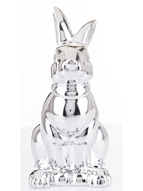 MIAhome MIAhome Figurka srebrna królika 21x10x12 cm CONIGLIO ARGENTO Srebrny