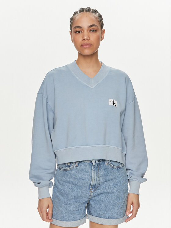Calvin Klein Jeans Mikina J20J223079 Modrá Relaxed Fit