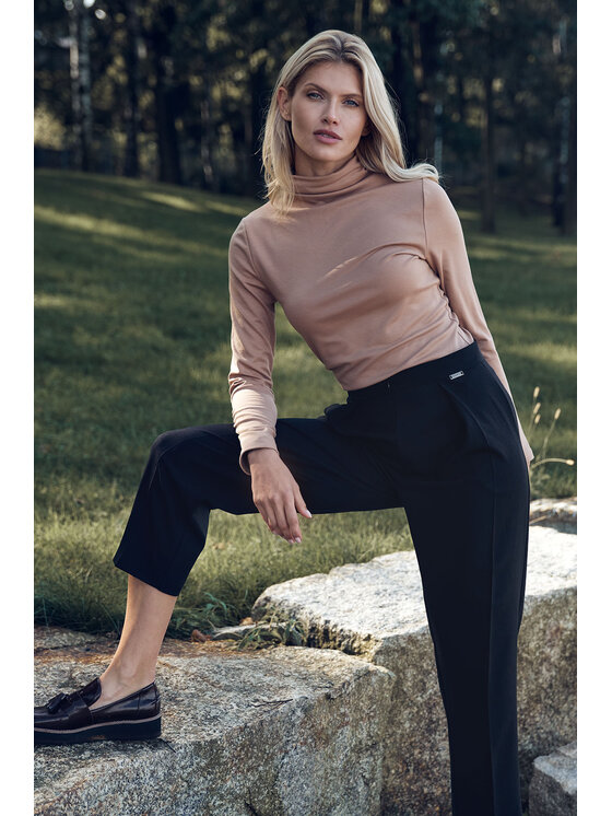 FIGL FIGLFIGL Pantaloni da donna M720 Nero Regular Fit