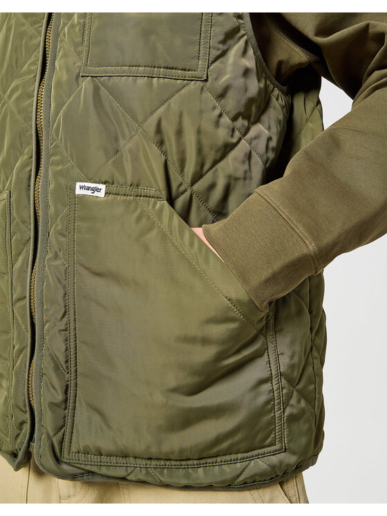Wrangler Wrangler Kamizelka ELEVATED VEST Zielony Regular Fit
