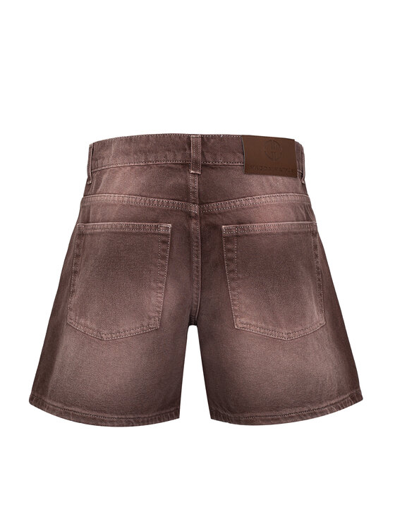 Magda Matyja Magda Matyja Szorty jeansowe BROWN LOOSE SHORTS Brązowy Loose Fit