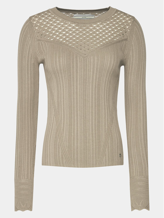 Guess Guess Megztinis Marie Rn Lt W4RR23 Z3C71 Smėlio Slim Fit