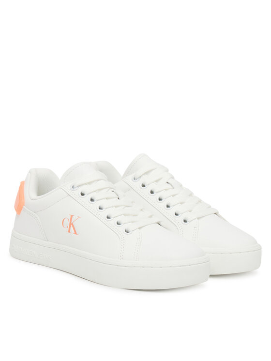 Calvin Klein Jeans Calvin Klein Jeans Laisvalaikio batai Classic Cupsole Ru Patch Lth Wn YW0YW01845 Balta
