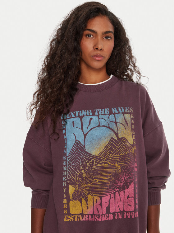 Roxy Roxy Mikina Lineup ERJFT05005 Fialová Oversize
