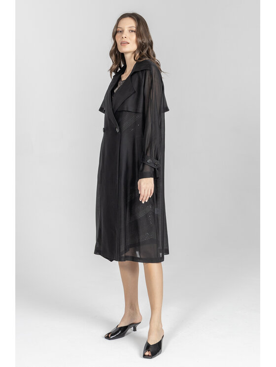 Deni Cler Milano Deni Cler Milano Płaszcz T-DC-8006-F2-10-90-1 Czarny Regular Fit