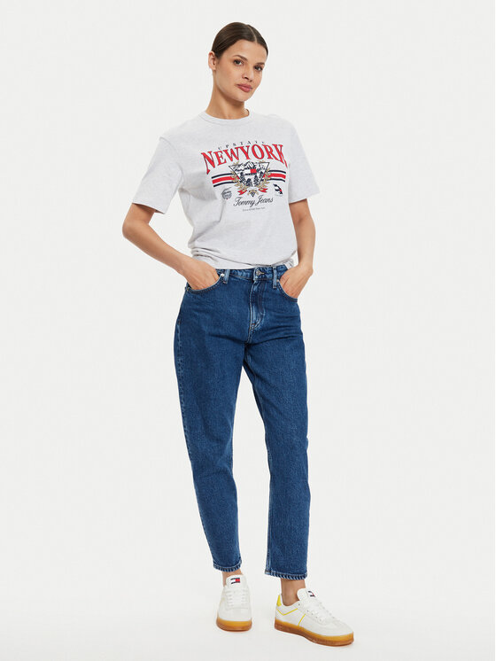 Tommy Jeans Tommy Jeans T-shirt Vintage DW0DW18410 Siva Relaxed Fit