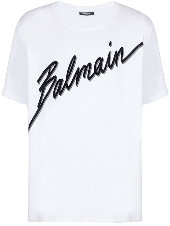 Balmain Balmain T-Shirt EH1EG Λευκό Regular Fit