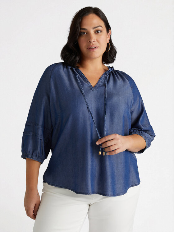 Fiorella Rubino Fiorella Rubino Blusa 2761T002254N034 Blu A-Line Fit