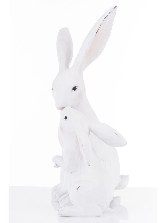 MIAhome MIAhome Figurka 2 przytulone ZAJĄCZKI-2 Biały