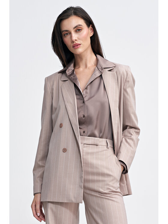 NIFE NIFE Marynarka Z71 Beżowy Oversize
