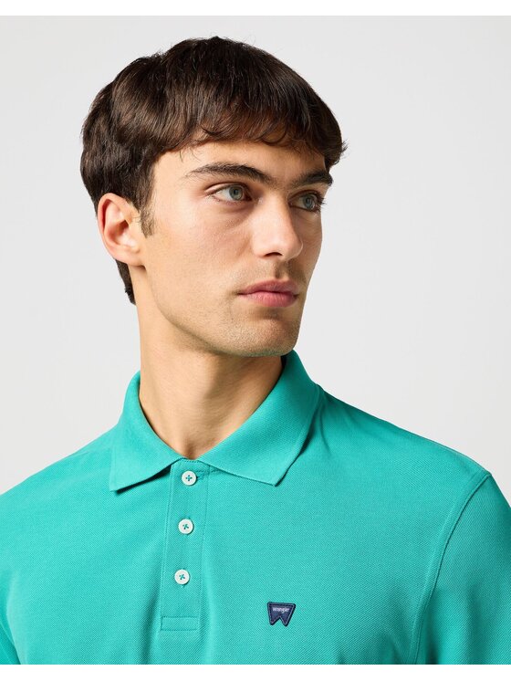 Wrangler Wrangler T-Shirt POLO SHIRT Zielony Regular Fit