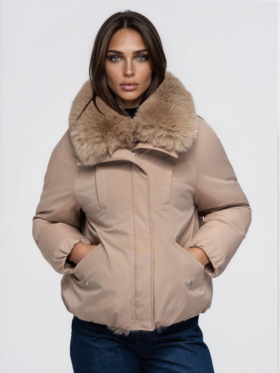 Ombre Ombre Bunda pro přechodné období OW-JT-E0010 Béžová Relaxed Fit