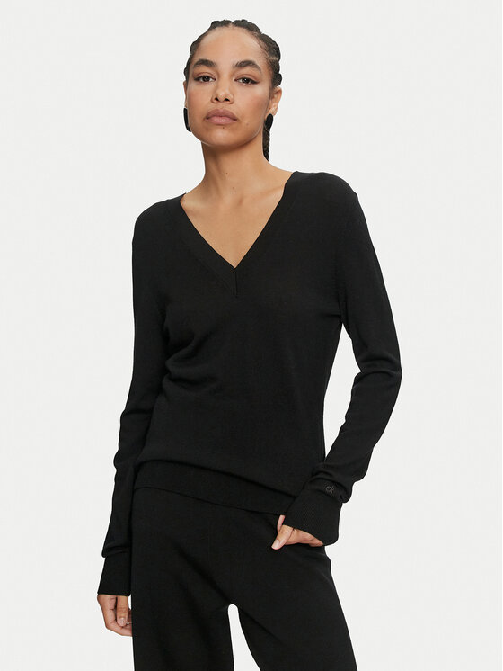 Calvin Klein Calvin Klein Πουλόβερ K20K207451 Μαύρο Regular Fit