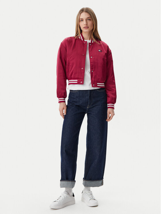 Tommy Jeans Tommy Jeans Bomber striukė Satin Coach DW0DW20229 Rožinė Regular Fit
