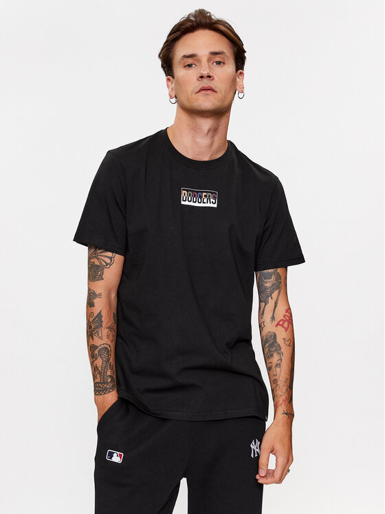 47 Brand Tricou Los Angeles Dodgers BB012TMKPIU599580JK Negru Regular Fit