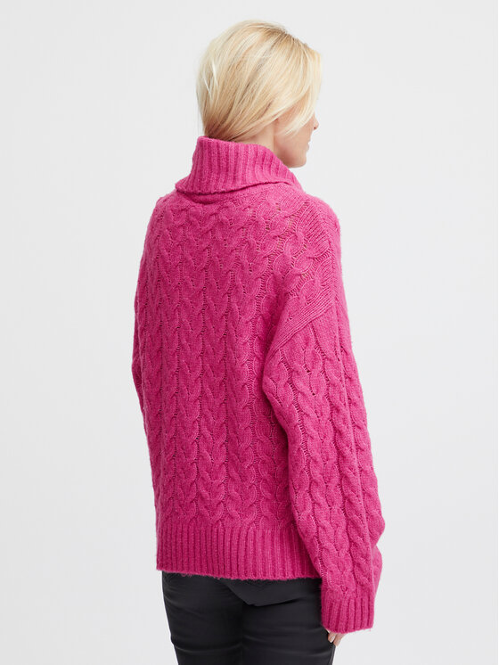 Fransa Fransa Rollkragenpullover 20612718 Rosa Relaxed Fit