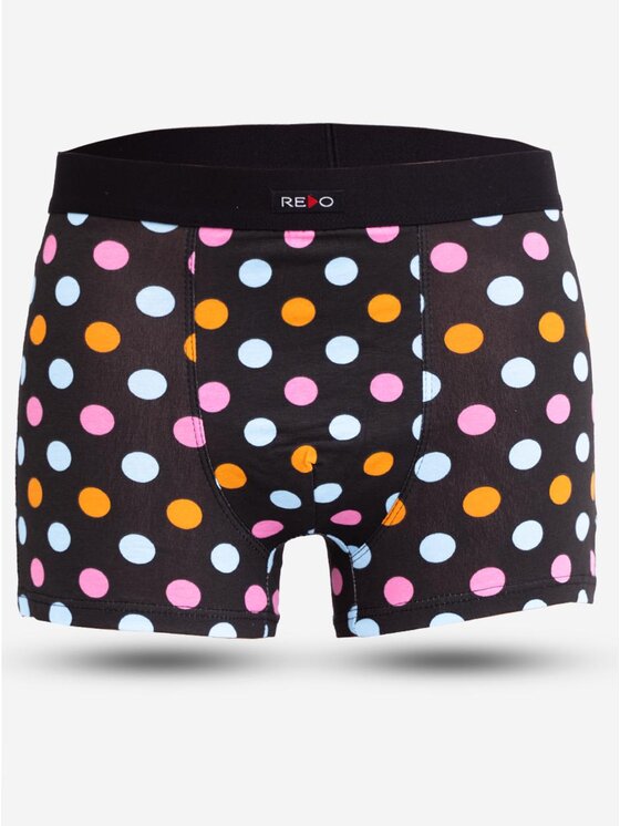 MyStars MyStars Bokserki Bokserki Męskie Czarne / Pomarańczowe MyStars Dots XL Czarny