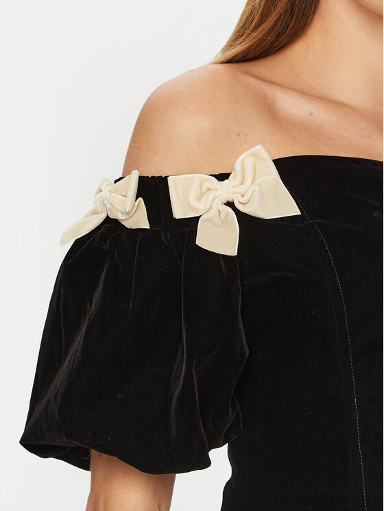 Eleh Eleh Bluză E00201 Negru Regular Fit