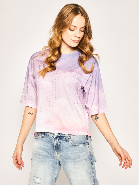 Guess Guess Tricou Pastel Tee W0GI83 K46D0 Violet Oversize
